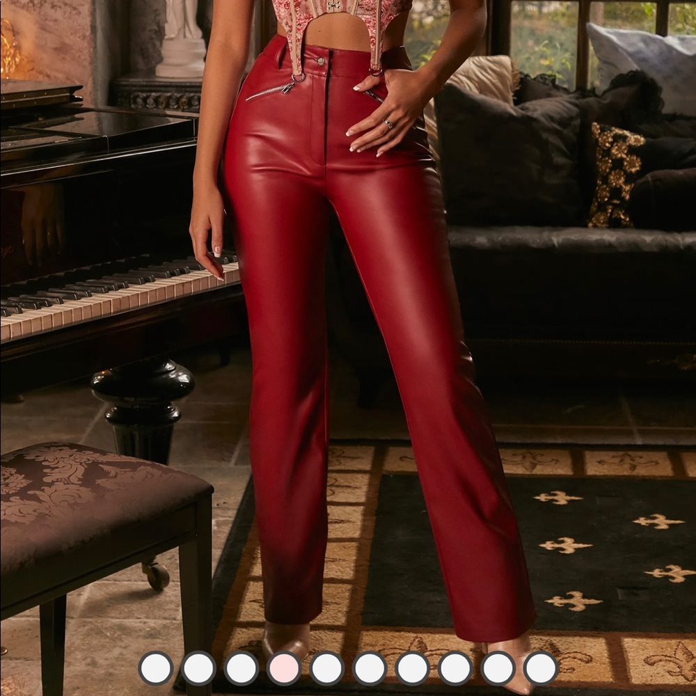 Oh Polly Petite Faux Leather pants